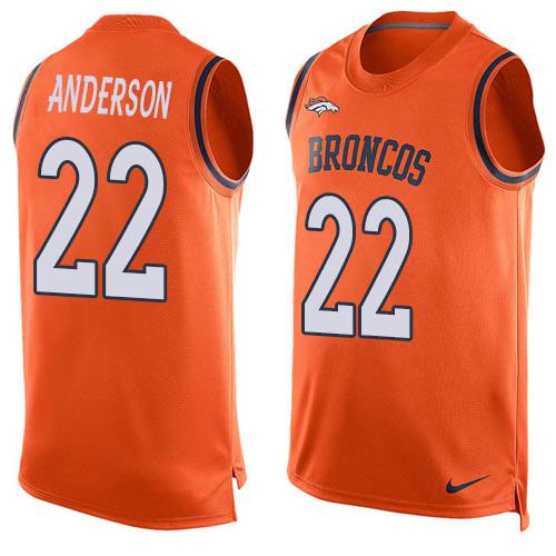 Nike Broncos #22 C.J. Anderson Orange Team Color Men's Stitched NFL Limited Tank Top Jersey